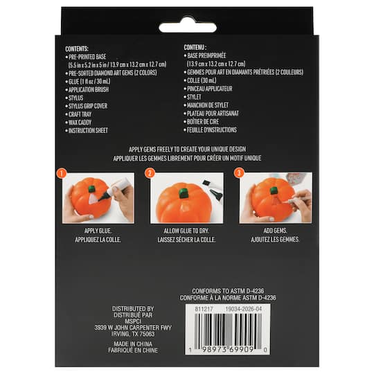 5.5" Pumpkin 3D LED Diamond Art Kit by Make Market®